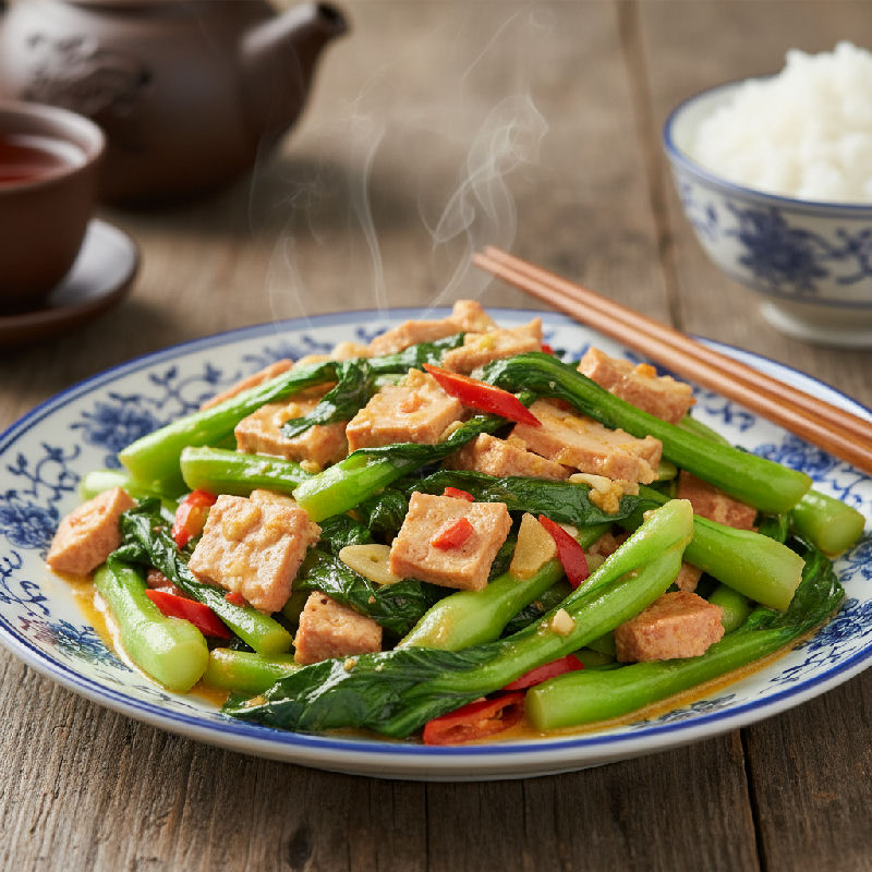 Wok-fried Kai-lan with Fermented Bean Curd