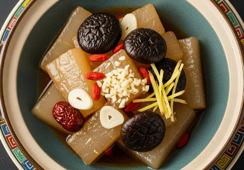 Braised Winter Melon with Dried Shiitake Mushrooms and Goji Berries