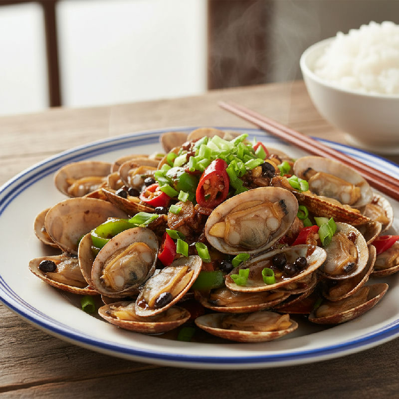 Stir-fried Clams with Black Bean Sauce