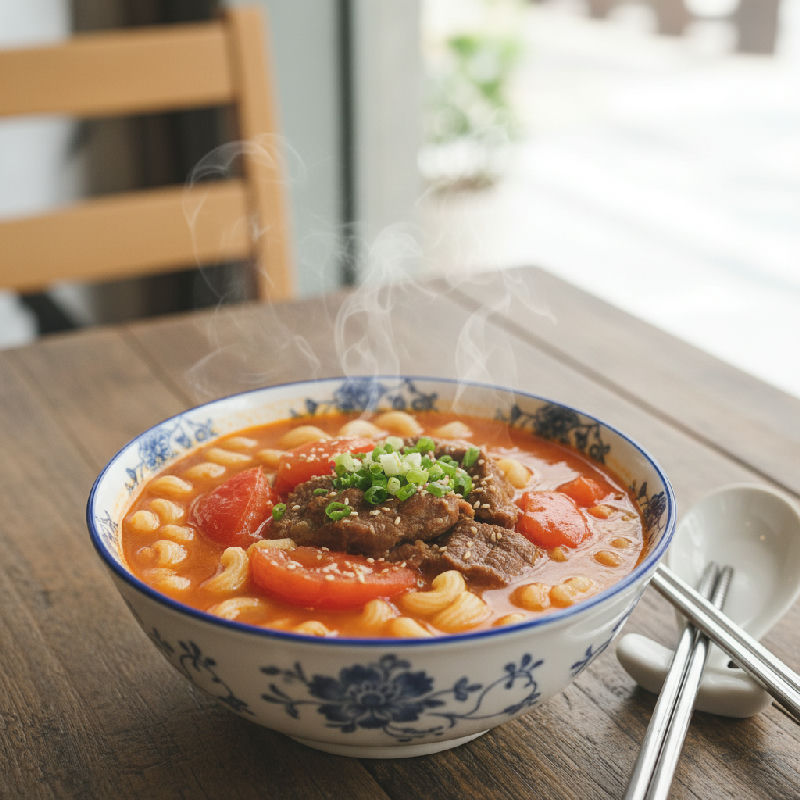 Tomato Beef Macaroni Soup