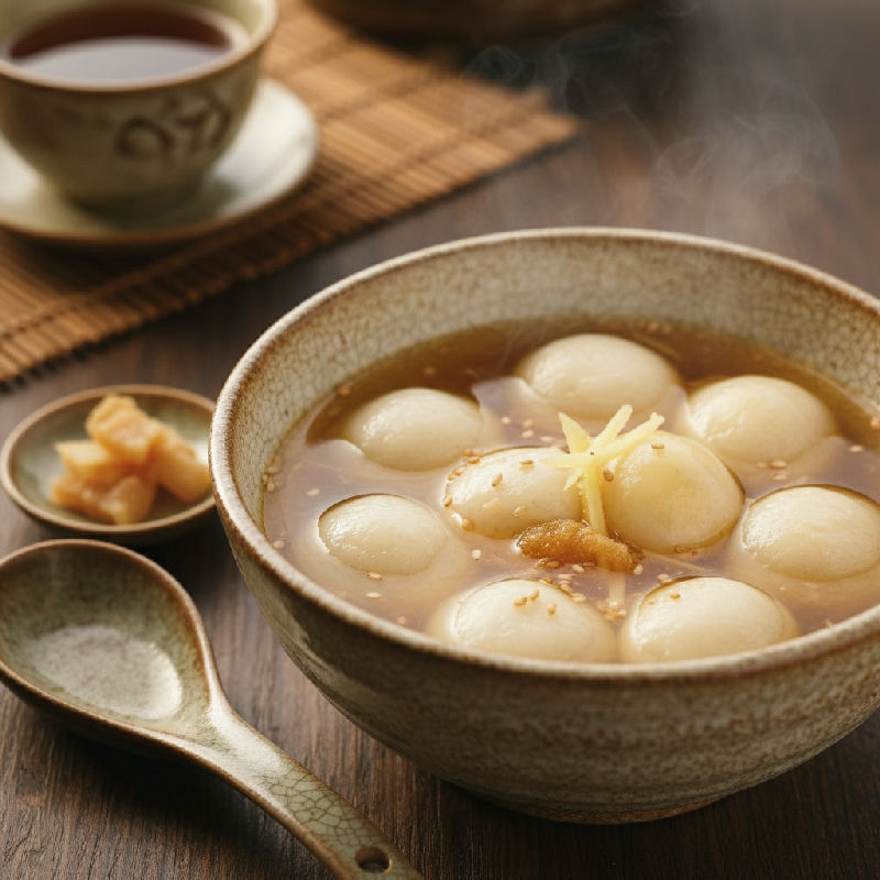 Glutinous Rice Balls in Sweet Ginger Soup