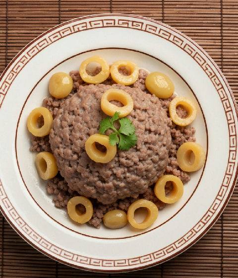 Steamed Minced Beef Patty with Water Chestnuts and Dried Tangerine Peel
