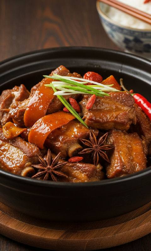 Braised Pork Spareribs with Dried Tangerine Peel