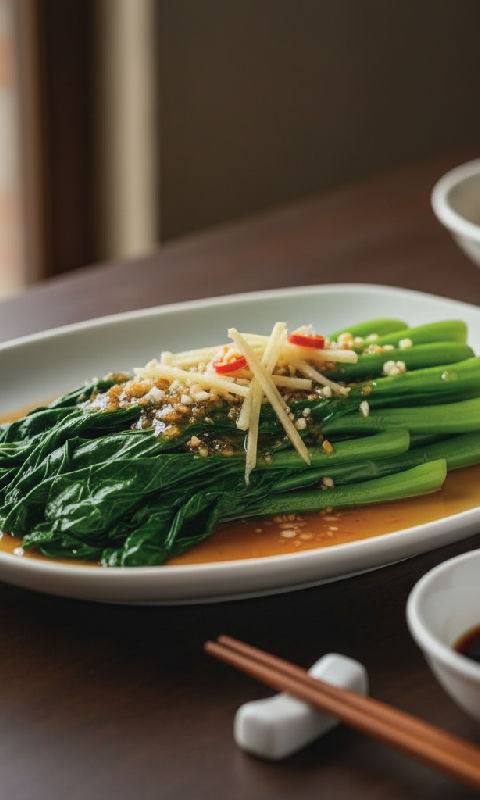 Blanched Gai Lan (Chinese Broccoli)