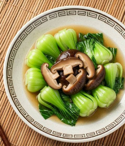 Braised Shiitake Mushrooms with Bok Choy