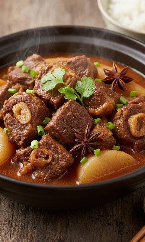 Braised Beef Shin with Chu Hou Paste and Radish