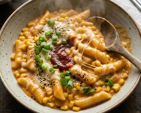 Korean-Style Corn Cheese Tteokbokki