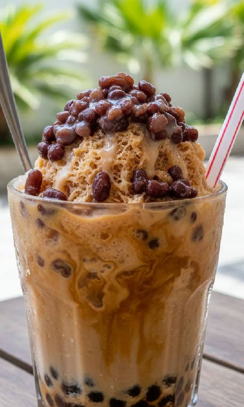 Milk Tea Red Bean Ice