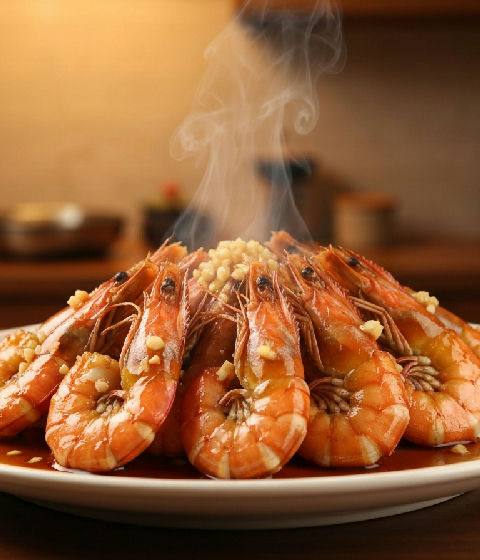 Pan-fried Shrimp with Soy Sauce and Garlic