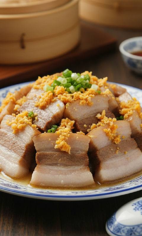 Steamed Pork Belly with Salted Egg Yolk