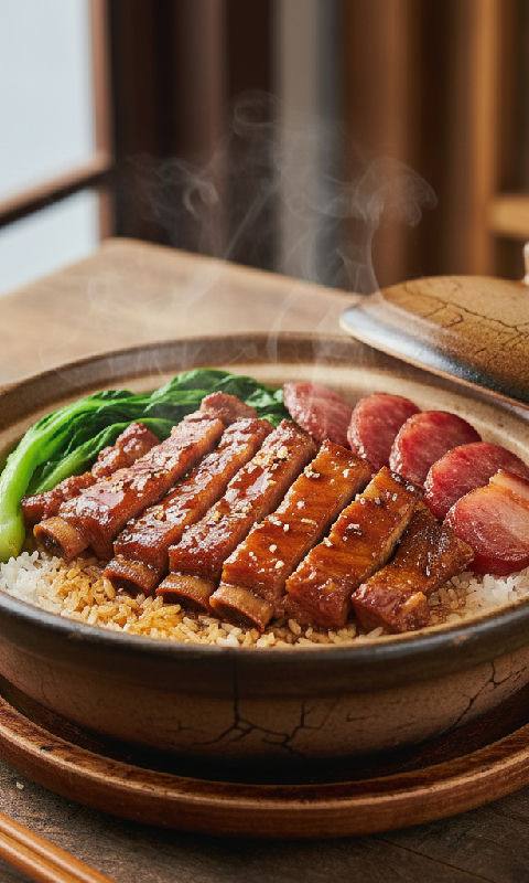 Claypot Rice with Pork Ribs and Cured Meats