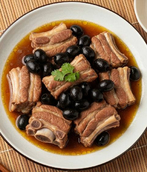 Steamed Pork Ribs with Preserved Black Olives