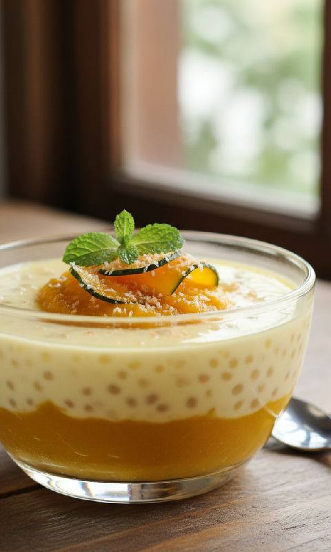 Steamed Pumpkin Sago Pudding
