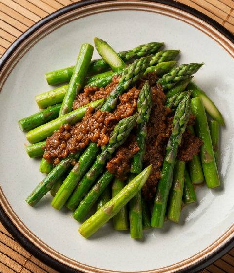 Stir-fried Asparagus with Vegetarian XO Sauce