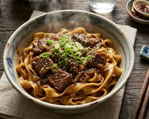 Wagyu Beef Sauce with Broad Noodles