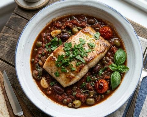 Tomato and Olive Braised Sablefish