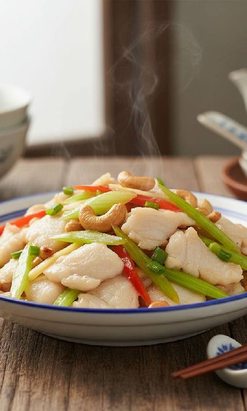 Stir-fried Fish Fillet with Celery and Cashew Nuts