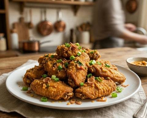 Salted Egg Yolk Crispy Chicken Wings
