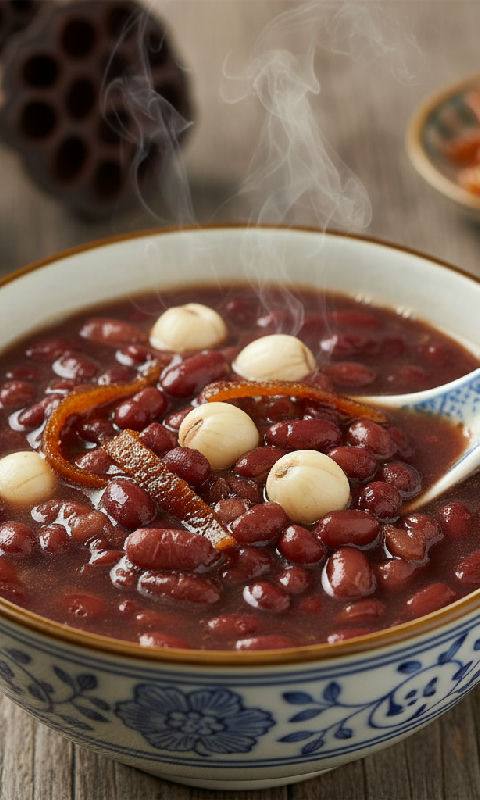 Red Bean Soup with Lotus Seeds and Dried Tangerine Peel