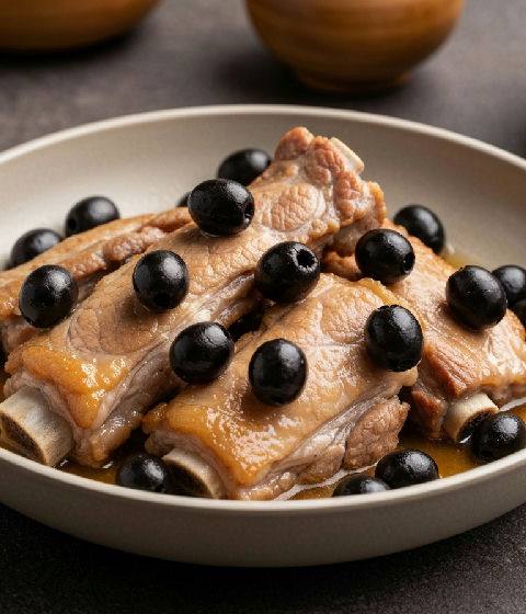 Steamed Pork Spareribs with Preserved Black Olives