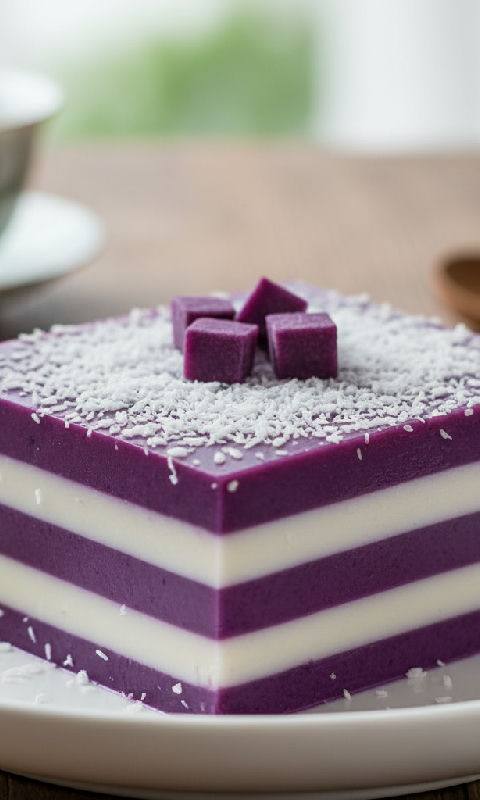 Purple Sweet Potato and Coconut Milk Jelly