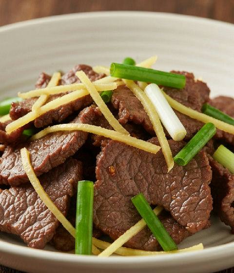 Stir-fried Beef with Ginger and Scallions