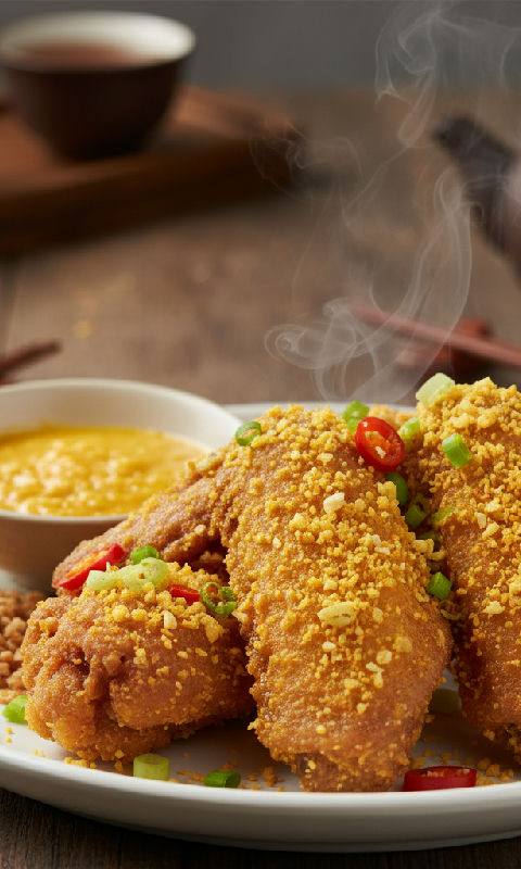 Salted Egg Yolk Fried Chicken Mid-Joints