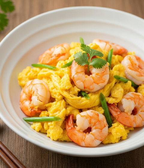 Stir-fried Shrimp with Scrambled Eggs