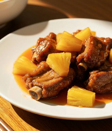 Sweet and Sour Pork Ribs with Pineapple