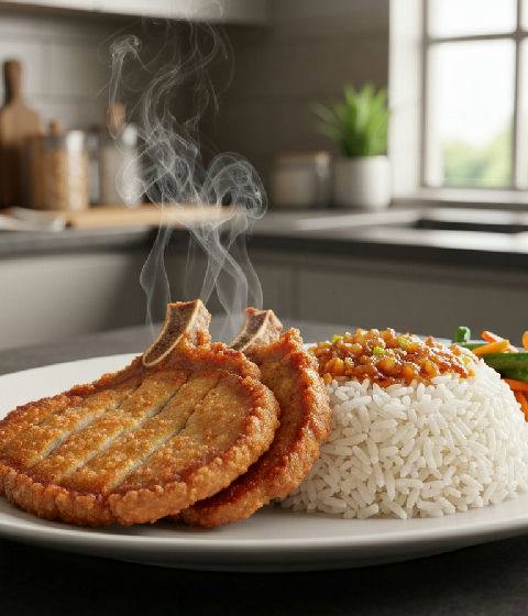 Baked Pork Chop Rice