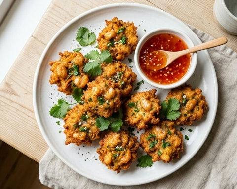 Pumpkin Fritters with Shrimp