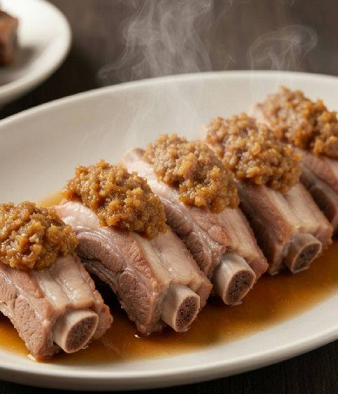 Steamed Pork Ribs with Dace Fish Paste