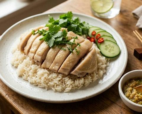 Hainan Chicken Rice (Quick Poached Version)