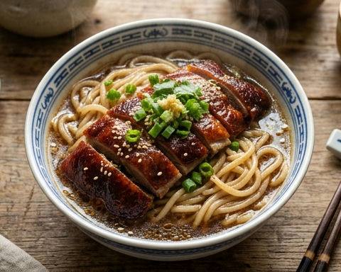 Roast Goose with Lai Fun Noodles