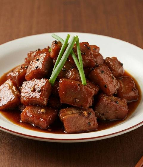 Stir-fried Pork Neck with Honey Pepper Sauce