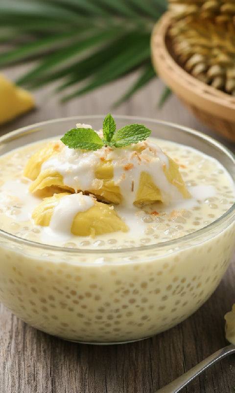 Durian Sago with Coconut Milk