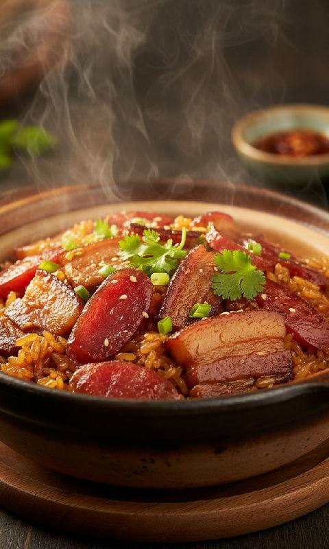 Sticky Rice with Cured Meats (Lap Mei Lo Mai Fan)