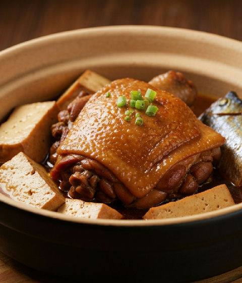 Claypot Braised Chicken Thigh with Salted Fish and Tofu