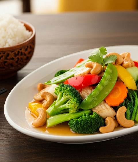 Stir-fried Mixed Vegetables with Cashews