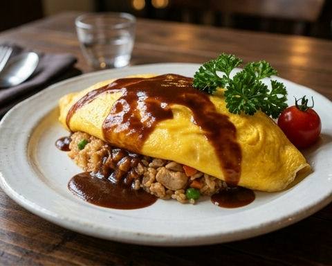 Japanese Omurice with Demi-Glace