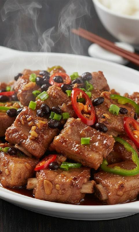 Steamed Pork Ribs with Preserved Black Beans and Chili