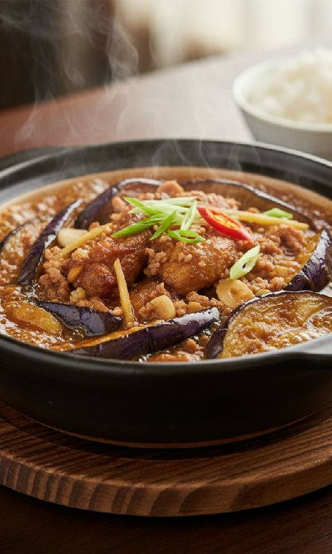 Braised Eggplant with Salted Fish and Minced Pork