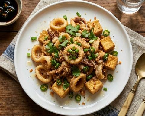 Salt and Pepper Squid Tofu