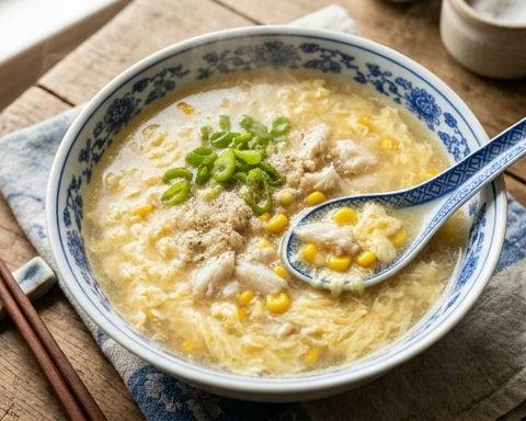 Silky Egg Drop Soup with Corn and Crab
