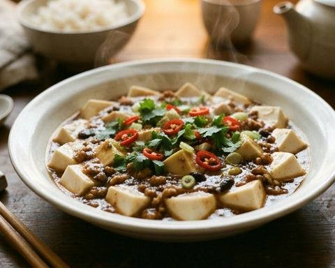 Fermented Black Bean Pork with Steamed Soft Tofu
