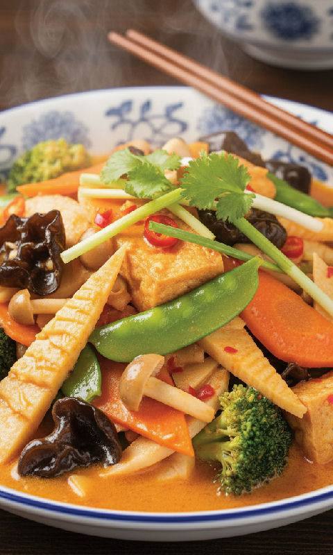 Stir-fried Lo Han Tsai with Fermented Red Bean Curd