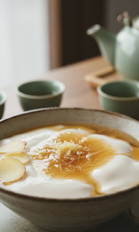Tofu Pudding with Ginger Syrup