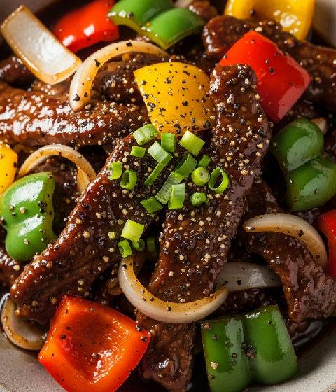 Black Pepper Beef with Bell Peppers