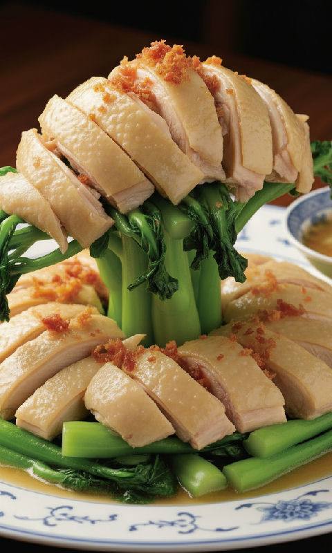 Steamed Chicken with Chinese Ham and Mushroom