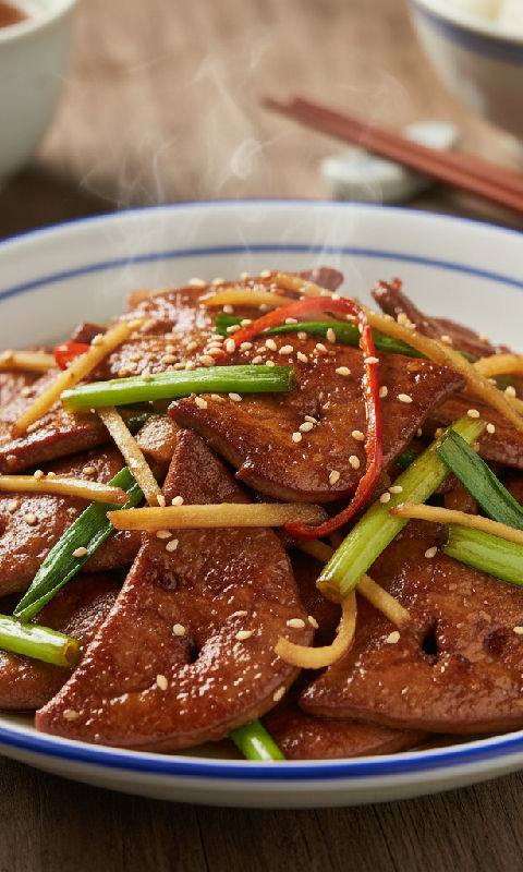 Stir-fried Pork Liver with Scallion and Ginger